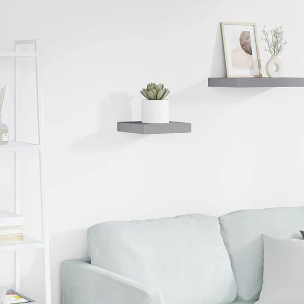 vidaXL Wall Shelf Grey Honeycomb MDF, Metal 9.1 x 9.3 x 1.5 in