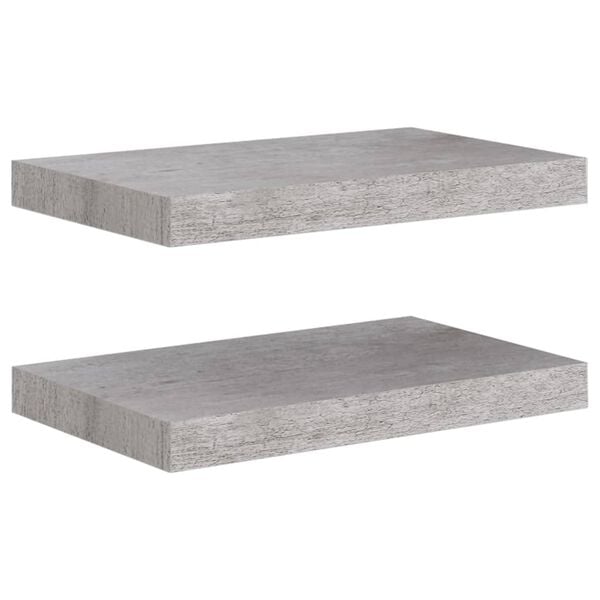 vidaXL Wall Shelf Set of 2 Concrete grey Honeycomb MDF, Metal 15.7 in