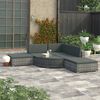 vidaXL Garden Sofa Grey PE Rattan Medium Modular Garden Sofa