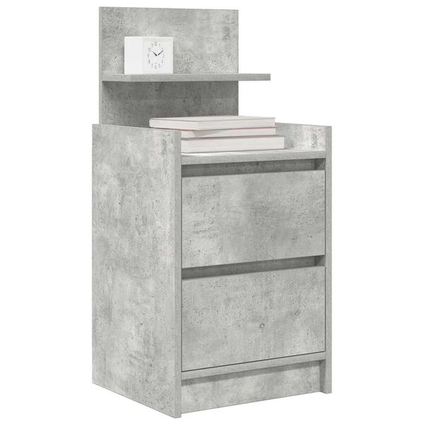 vidaXL Bedside Cabinet Concrete Grey Engineered wood Medium