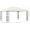 vidaXL Gazebo Cream Polyester 9.8x13.1 ft Durable Gazebo Rectangular