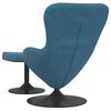vidaXL Egg Chair with Footstool Blue 24.80 x 28.74 x 35.43 in Velvet
