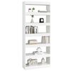 vidaXL Book Cabinet High gloss white Engineered wood Tall Book Cabinet
