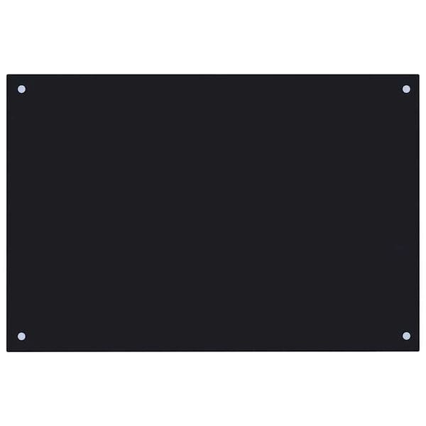 vidaXL Kitchen Backsplash Black 35.4"x23.6" Tempered Glass