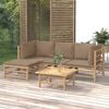 vidaXL Garden Lounge Set Taupe Bamboo Large Modular Garden Lounge Set