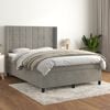 vidaXL Box Spring Bed with Mattress Light Gray 53.9"x74.8" Full Velvet