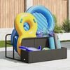 vidaXL Poolside Float Storage Black PE Rattan Large Poolside Storage