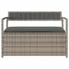 vidaXL Garden Storage Bench Grey PE Rattan, Powder-Coated Steel, Plywood
