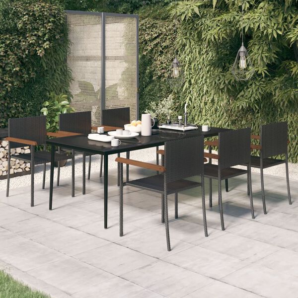 vidaXL Garden Dining Set Black