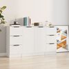 vidaXL Sideboard Set of 3 White Engineered wood Medium Sideboard
