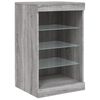 vidaXL Sideboard with LED Lights Gray Sonoma 63.8"x14.6"x26.4"