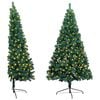 vidaXL Artificial Half Christmas Tree Green PVC, steel 70.9 in tall