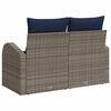 vidaXL Garden Sofa Gray 124 x 62 x 85 cm poly rattan