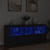 vidaXL Sideboard Black Engineered wood, Glass Large Sideboard