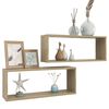 vidaXL Wall Shelf Set of 2 Sonoma Oak Engineered wood Medium