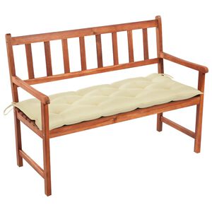 vidaXL Garden Bench Wooden finish with cream cushion