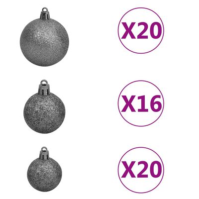 vidaXL Artificial Pre-lit Christmas Tree with Ball Set LEDs 157.5" Green