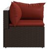 vidaXL Patio Corner Sofa Brown PE rattan 24.8" x 24.8" x 22.6