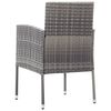 vidaXL Garden Chair Set of 4 Grey, Dark Grey