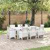 vidaXL Garden Dining Set 9 pcs White Polt rattan