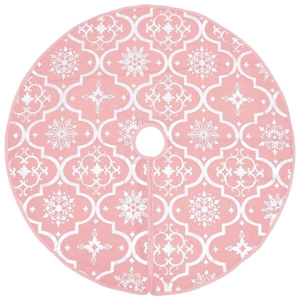 vidaXL Christmas Tree Skirt Pink 100% polyester Luxury Size Foldable