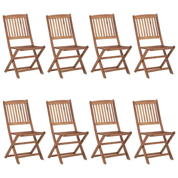 vidaXL Folding Patio Chairs 8 pcs with Cushions Solid Acacia Wood (2x313604+2x314876)