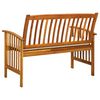 vidaXL Garden Bench Cream white cushion, Wood tone bench