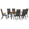 vidaXL Garden Dining Set Black and brown