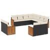 vidaXL Garden Sofa Set Black, Cream White