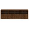 vidaXL Sideboard with LED Lights Brown Oak 79.5"x14.6"x26.4"