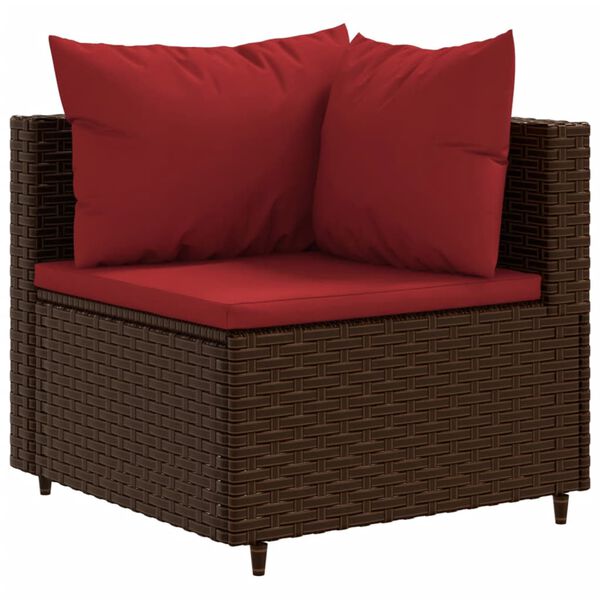 vidaXL Patio Lounge Set Brown PE rattan 11 Piece UV-resistant materials