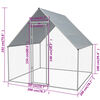 vidaXL Chicken Cage Silver frame, Grey roof