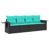 vidaXL Garden Sofa Set Black, Blue