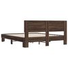vidaXL Bed Frame Brown Oak Engineered Wood, Metal, Plywood King