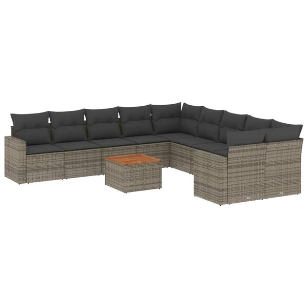 vidaXL Garden Sofa Set Grey