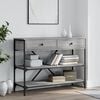 vidaXL Console Table Grey Sonoma Engineered wood, Steel Narrow Storage