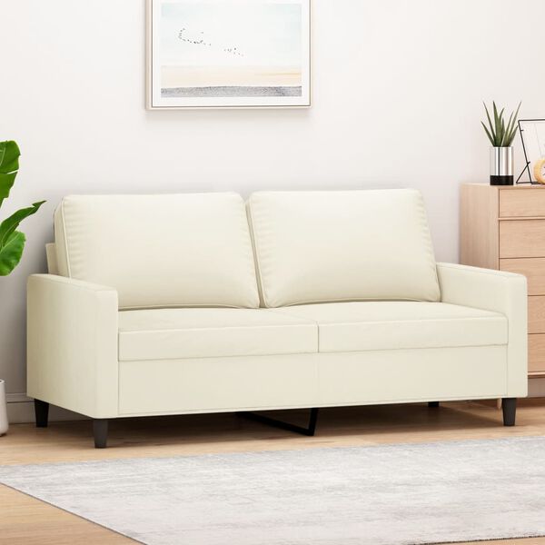 vidaXL 2-Seater Sofa Cream 55.1" Velvet