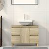 vidaXL Sink Cabinet Sonoma Oak Engineered wood, Solid eucalyptus wood