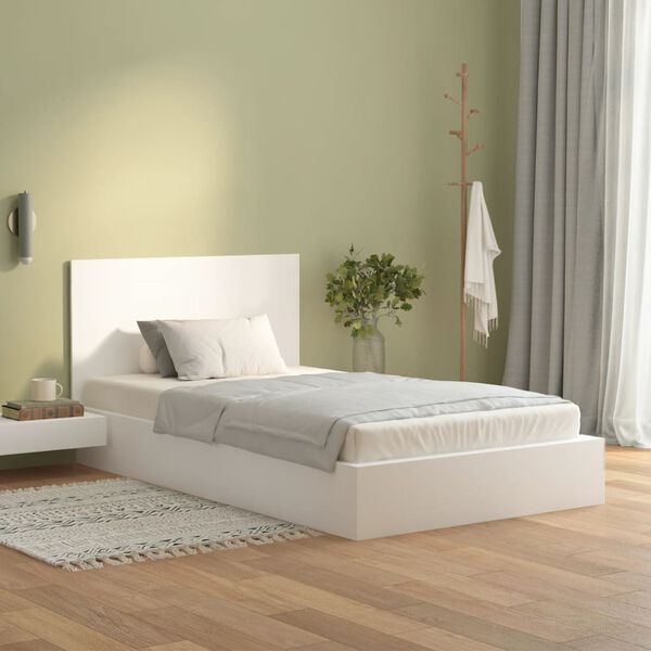 vidaXL Bed Headboard White Engineered wood Double Decorative Inlays