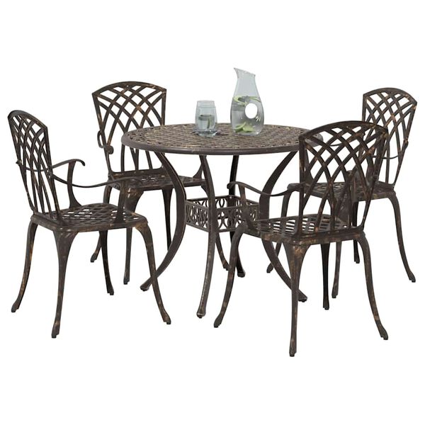 vidaXL Garden Dining Set 5 pcs Bronze 35.4" x 35.4" x 29.5