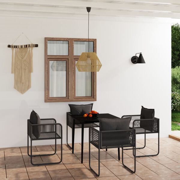 vidaXL Garden Dining Set Black
