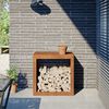 vidaXL Firewood Rack 23.6x15.7x23.6" Weathering Steel