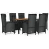 vidaXL Garden Dining Set Black