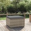 vidaXL Footrest Grey PE rattan, powder-coated steel, polyester, PVC