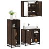 vidaXL Bathroom Furniture Set Brown oak Engineered wood, metal, glass