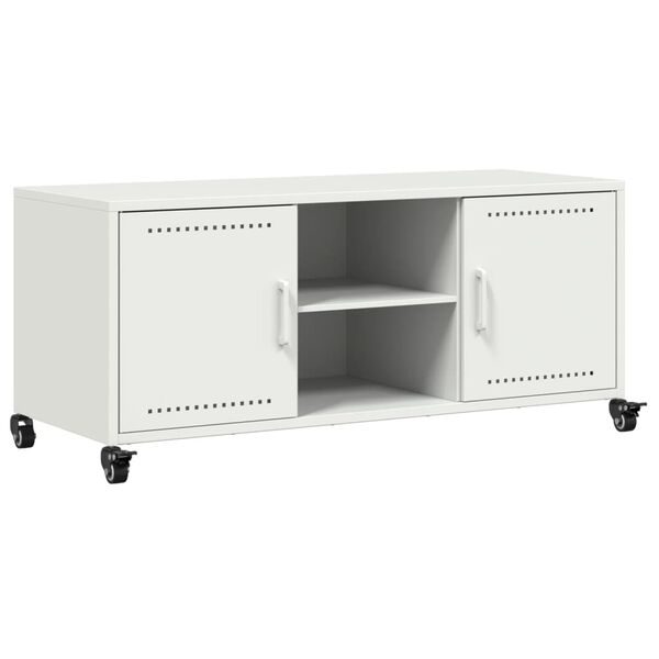 vidaXL TV Cabinet White Cold-rolled steel Standard TV Cabinet