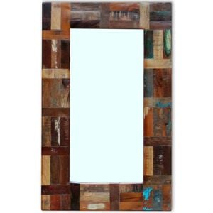 vidaXL Mirror Multicolor Reclaimed wood and glass 31.5 x 19.7 in