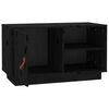 vidaXL TV Cabinet Black Solid Pine Wood Medium TV Cabinet Rectangular