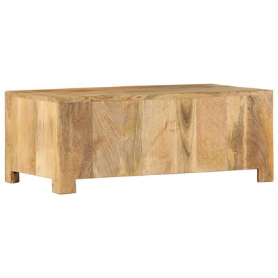 vidaXL Coffee Table with 4 Drawers 35.4"x19.7"x13.8" Solid Mango Wood