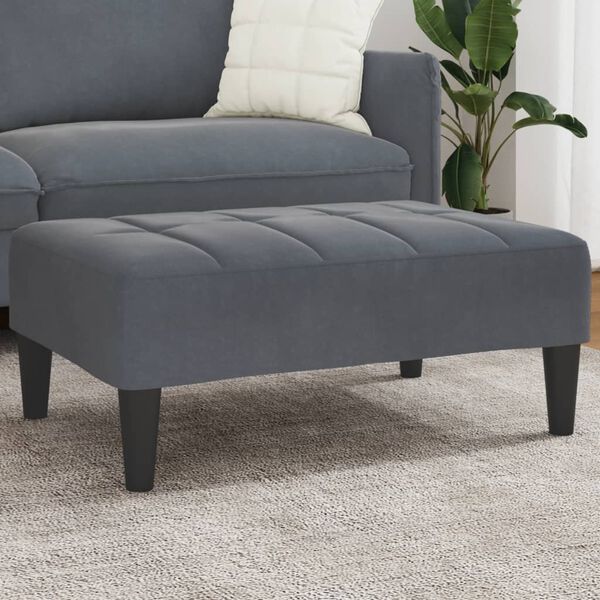 vidaXL Footstool Dark Grey Velvet (100% polyester), plywood, plastic